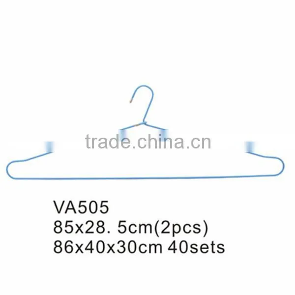 VA505 antique plastic coated metal clothes large wire hanger for dry cleaner