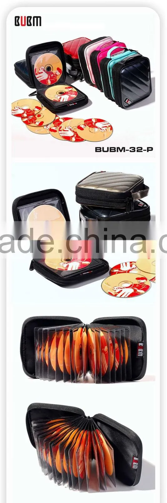 BUBM PU CD/DVD Player Bags DVD Cover CD holder Portable CD carrying case