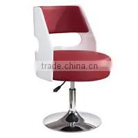 2015 Leather Red Kitchen Bar Chairs with Round Seat and Footrest