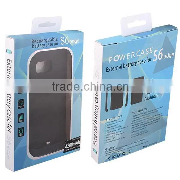 4200mAh External Backup Battery Power Back Case For Samsung Galaxy S6 Edge