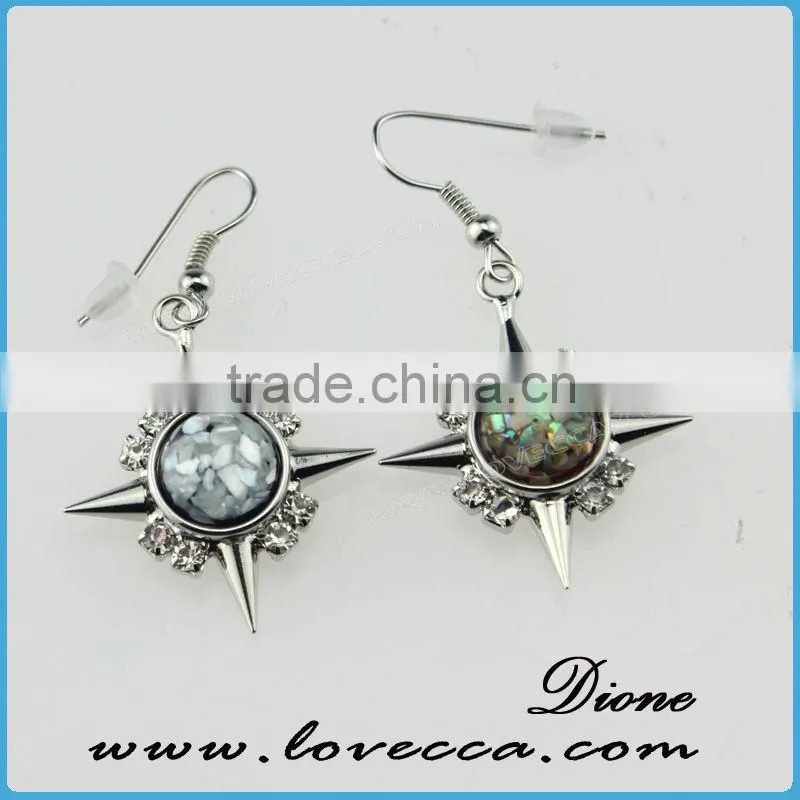 Cheap wholesale fashion women silver alloy setting crystal fancy earrings