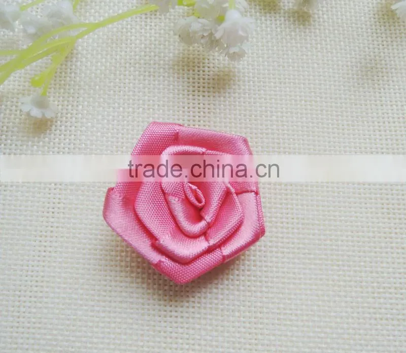 Wholesale handmade mini satin ribbon rose in stock