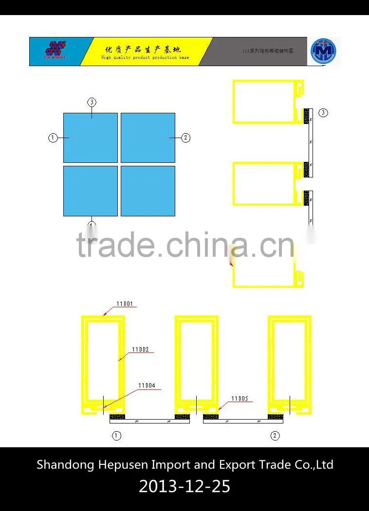 6063 T5 aluminum extrusion profiles for 11005 curtain wall