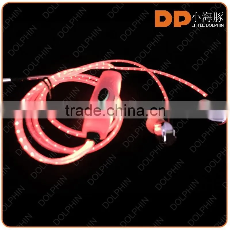 sport voice changer earphone machine LED glow cable for samsung earphone