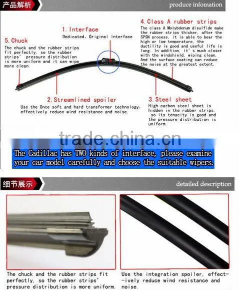 ZHIXIA Perfect China auto heated Wiper Blade/flat windshield wiper blade/ rubber windshield wiper blade
