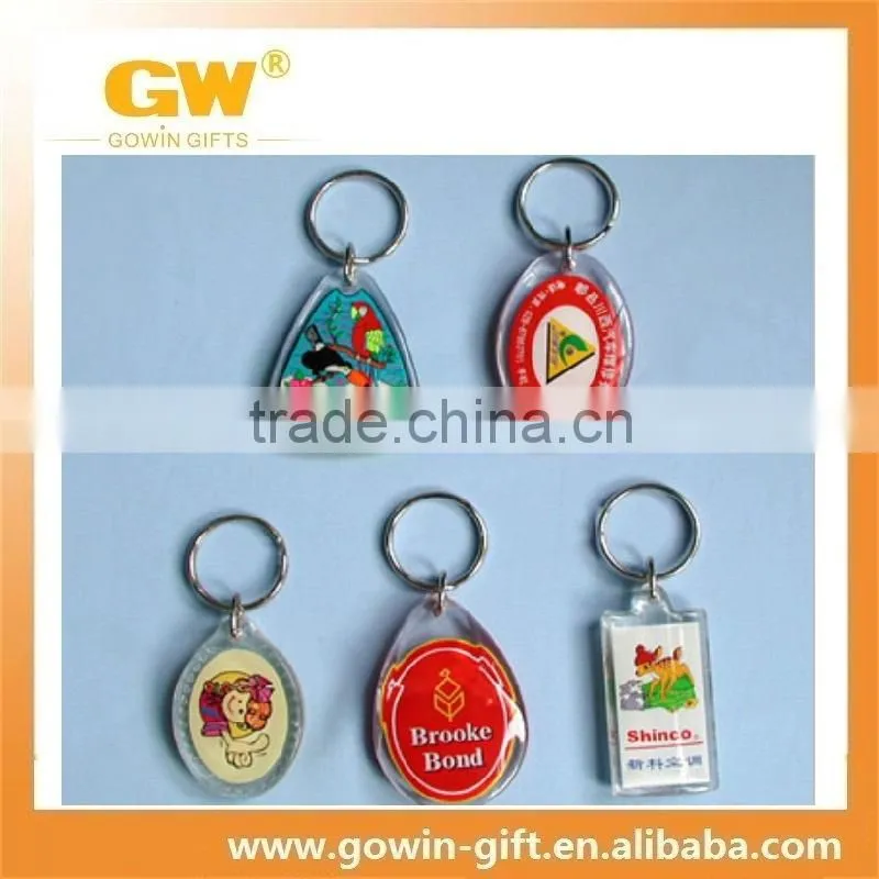 Custom transparent printing plastic acrylic keychain