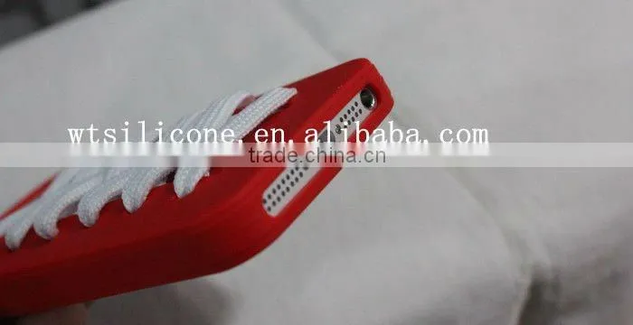 Cutely small shoelaces/bootlace silicone mobile phone case for iPhone 5