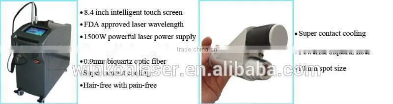Long pulse nd yag 1064 nm hair removal laser for kinds of color