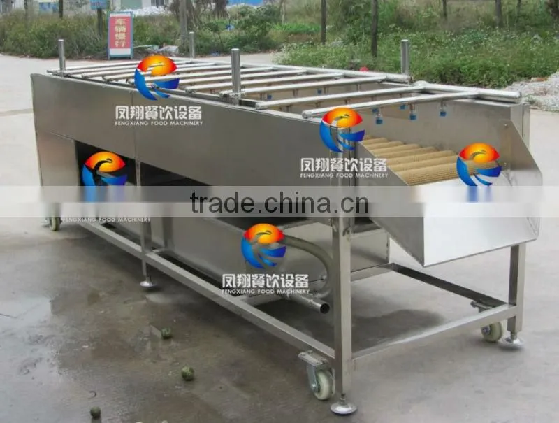 Spray Type Fruit/Melons/Vegetable Washing Machine with roller brushes