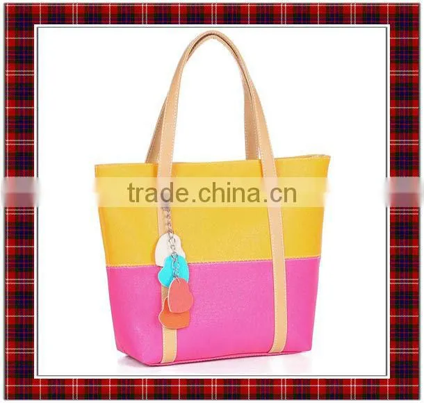 Candy Color Handbag, Lady's Tote, Alibaba Handbag, Bicolorable Handbag, PU Leather Handbag, Evening Bag (BCC034)