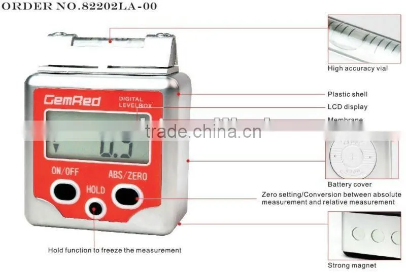 full metal with spirit level Angle measuring gauge