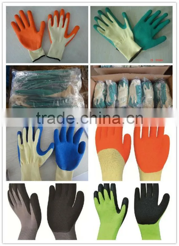 latex palm coated crinkle gloves