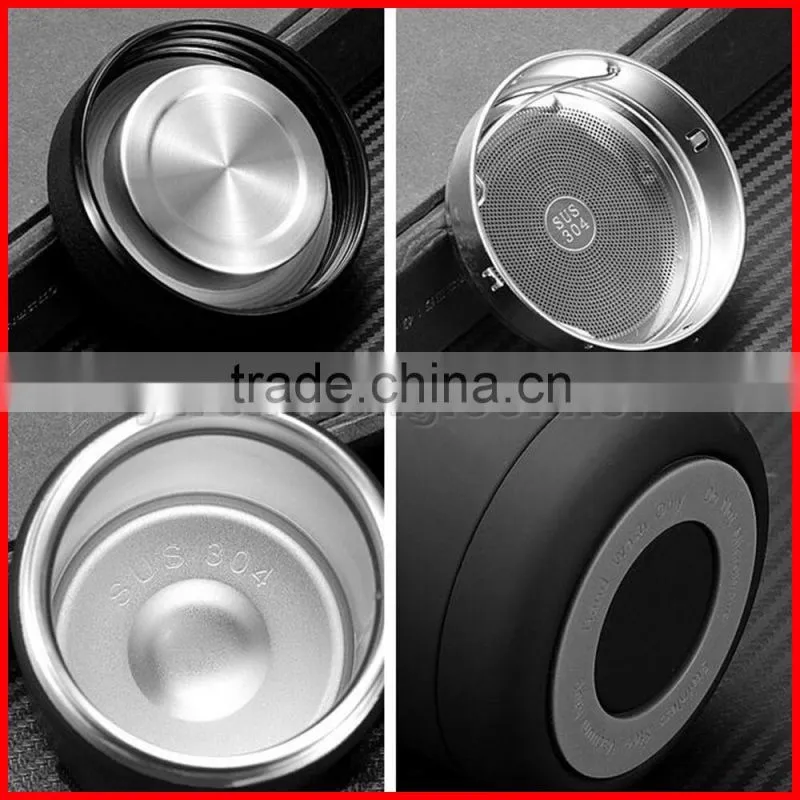 New design 304 double layers stainless steel Dermatoglyph lid Rubber paint body office gift vacuum thermal insulation cups