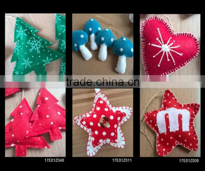 Mini Tree Ornaments Red Star With Snowflake Pattern