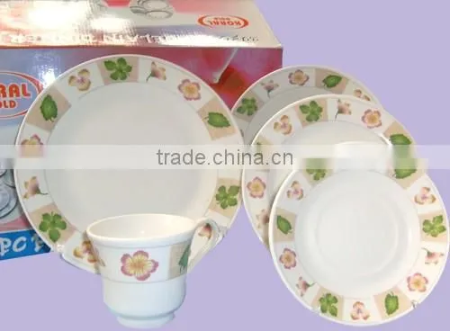 20pcs porcelain dinner plate with decal printing 20pcs dinnerware sets