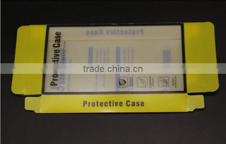 New arrival yellow PVC packaging box for iphone for Samsung, PVC phone case packaging box, custom packaging box