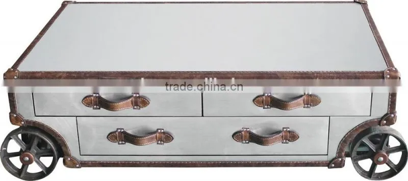 2016high quality retro ,vintage leather center table for living room T935#