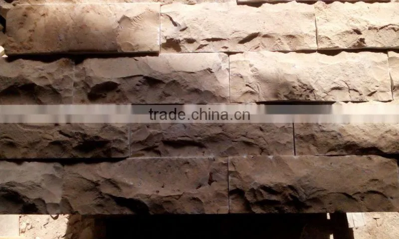 Yellow limestone mushroom wall decoration stone