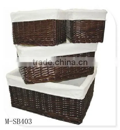 white christmas gingham liner wicker empty gift basket