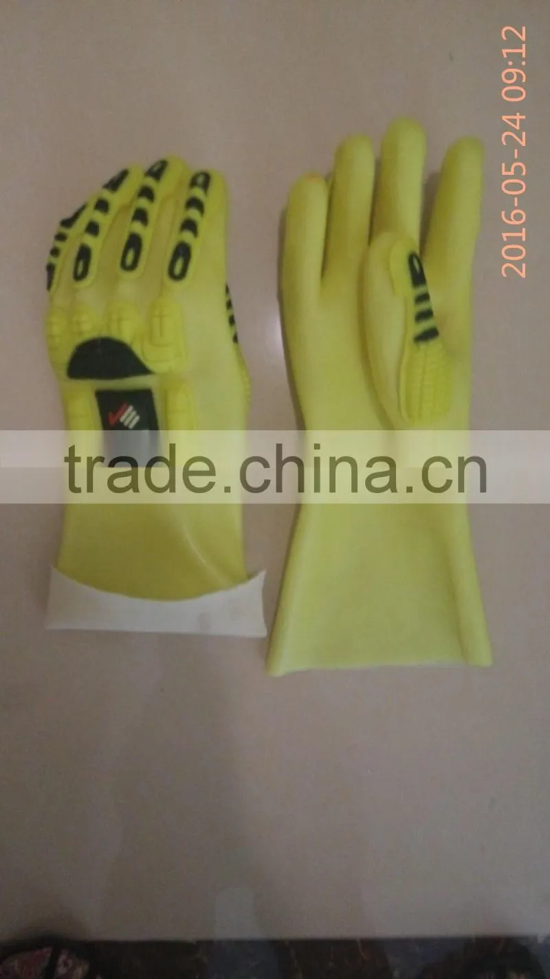 SunnyHope PVC coated oil resistant TPR Impact Gloves