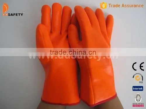 DDSAFETY Orange Long PVC Glove Safety Gloves