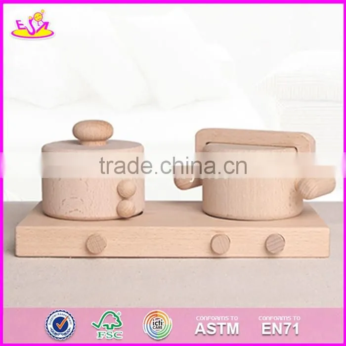 2017 New design preschool toddlers natural wooden dinner set toys W10B178