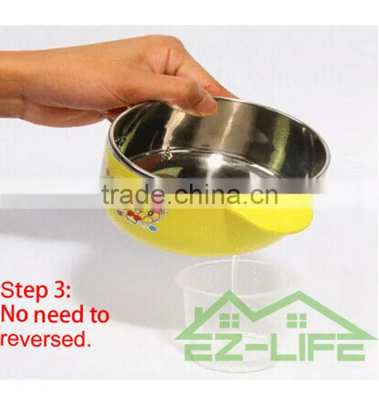 Creative baby dinnerware 500ML stainless steel kids food thermal sockproof feeding bowls