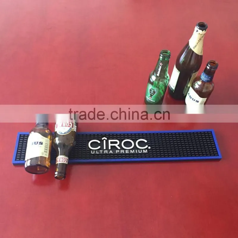 High quality customized waterproof soft pvc bar mat with promotion 3D embossing logo