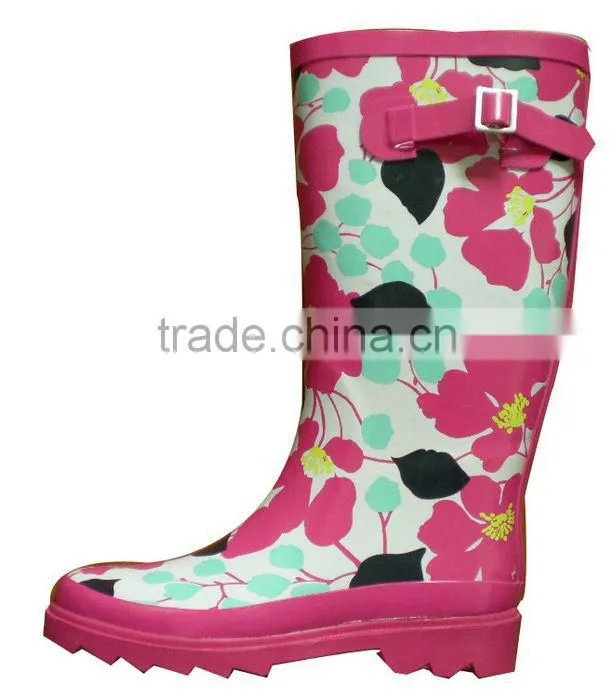 high heels women rubber rain boots