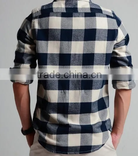 Classic mens check plaids flannel shirts man cotton casual flannels shirts