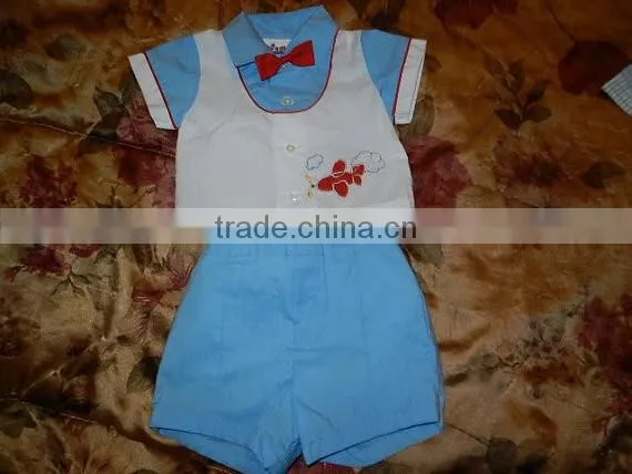 Short Sleeve Three Pieces 100% Cotton High Quality Infant Baby Boy Child Bowtie Gentleman Clothing Summer Wear It Spring Season
