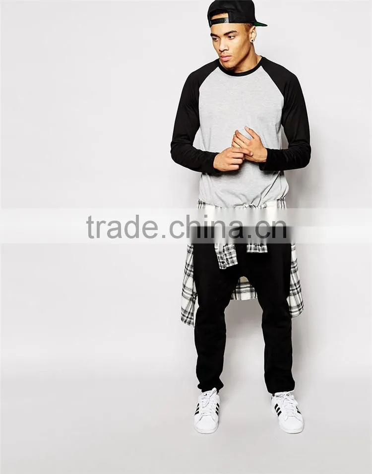 Mens long raglan t-shirt long sleeve t-shirt wholesale