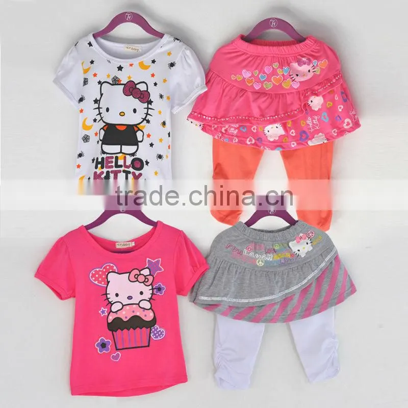 new lovely short sleeve baby girls cotton clothing sets kids summer suits baby outfits