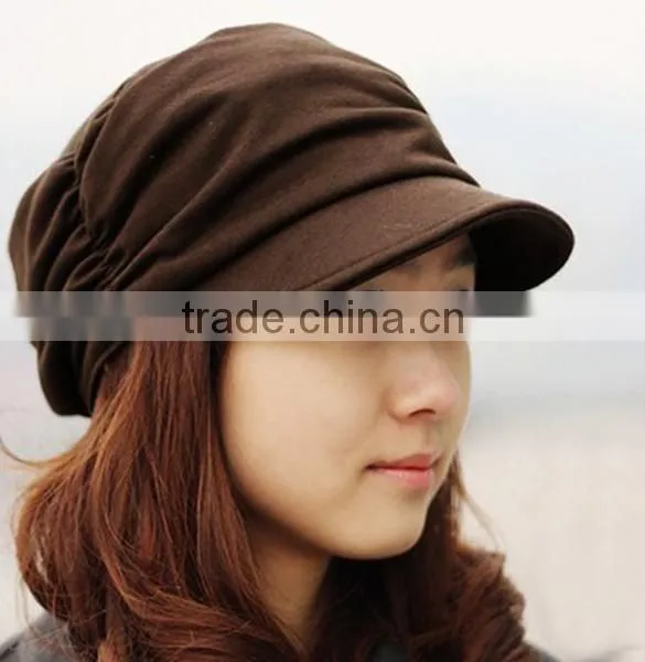Women's Korean Style Pleated Peaked Cap Hat Woman Sex 17484