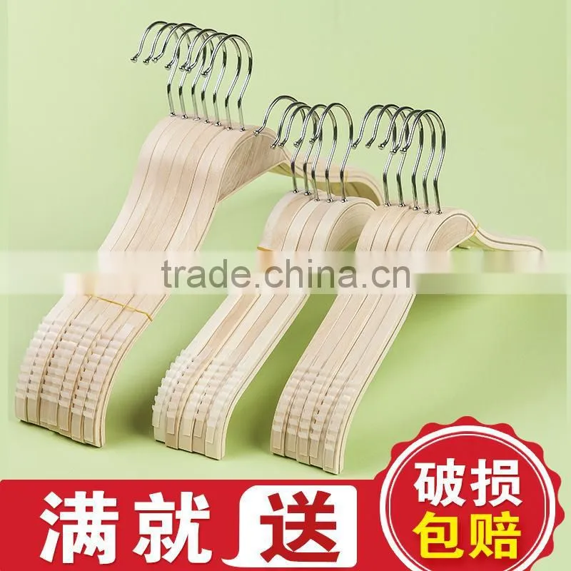 Multifunctional strong wooden kids hanger sturdy wooden pants hanger beautiful and cheap wood kids hanger