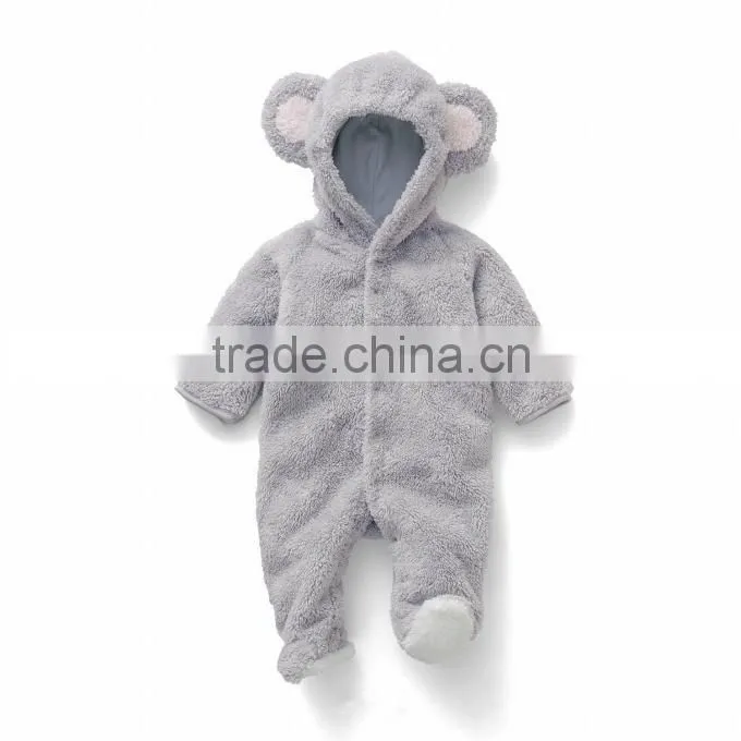 2016 cartoon Animal Style Baby bodysuits Boy&Girl's Climb Clothing Coral Velvet animal bodysuit coral fleece style hooded