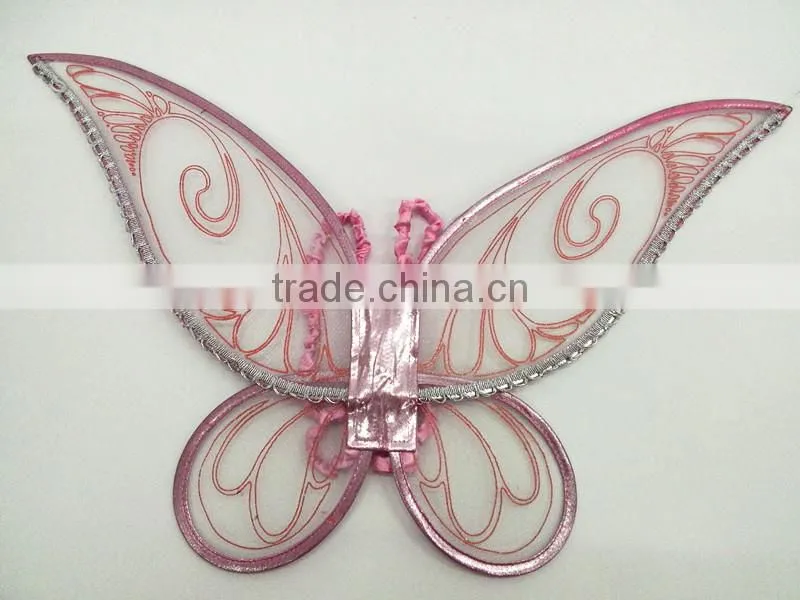 Hot sales 2014 net yarn material embroidered wholesale fairy angel wings for sale