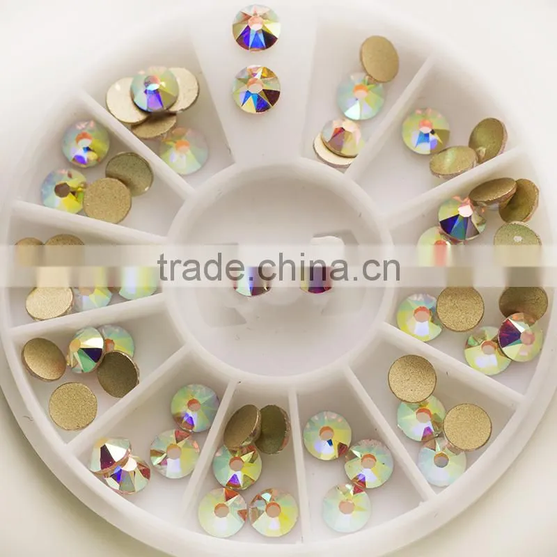 Professional crystal factory hotsale flatback crystal AB glue on rhinestone for shoes