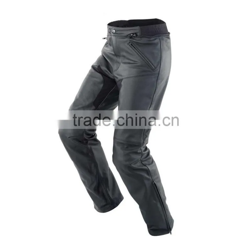 Black Motorcycle Pant/ Motorbike Leather PANT CE Armour to knee & hips