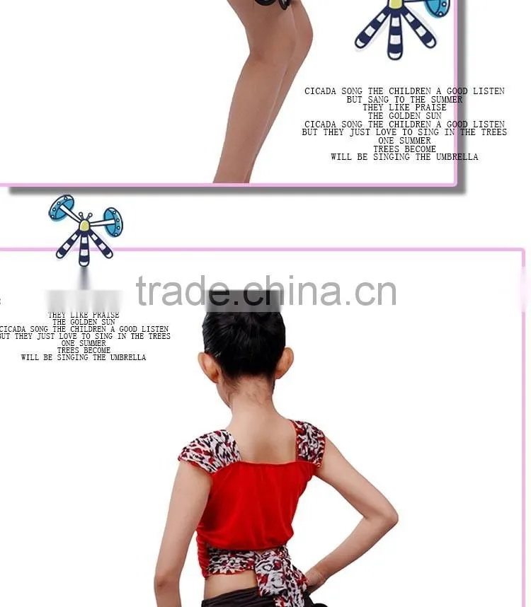 Children Girls Practice Latin Dance Dress Kids Leopard Sexy Vest Skirt Suit
