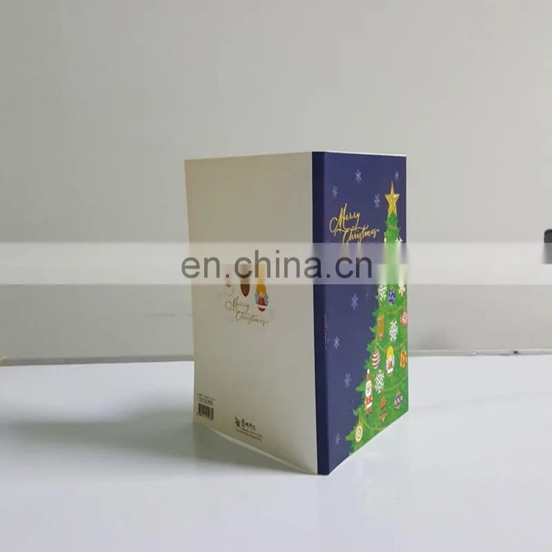 Factory low price musical led light custom Christmas greeting cards with battery