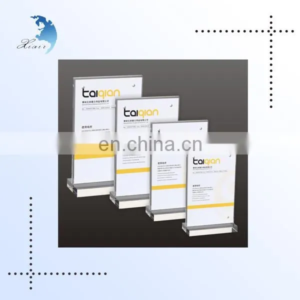Hot sale custom printed acrylic sign holders 8.5 x 11 card advertising display stand with high quality
