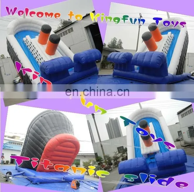 16L giant inflatable wet slide with water pool