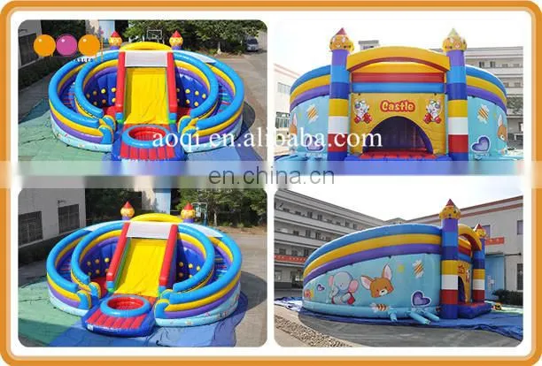 Wholesale amusement pak item giant inflatable castle slide with ball pool