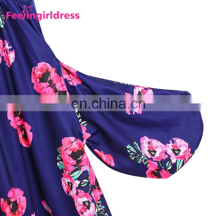 Wholesale Elegant Soft Printing Office Plus Size Long Sleeve Women Long Dress