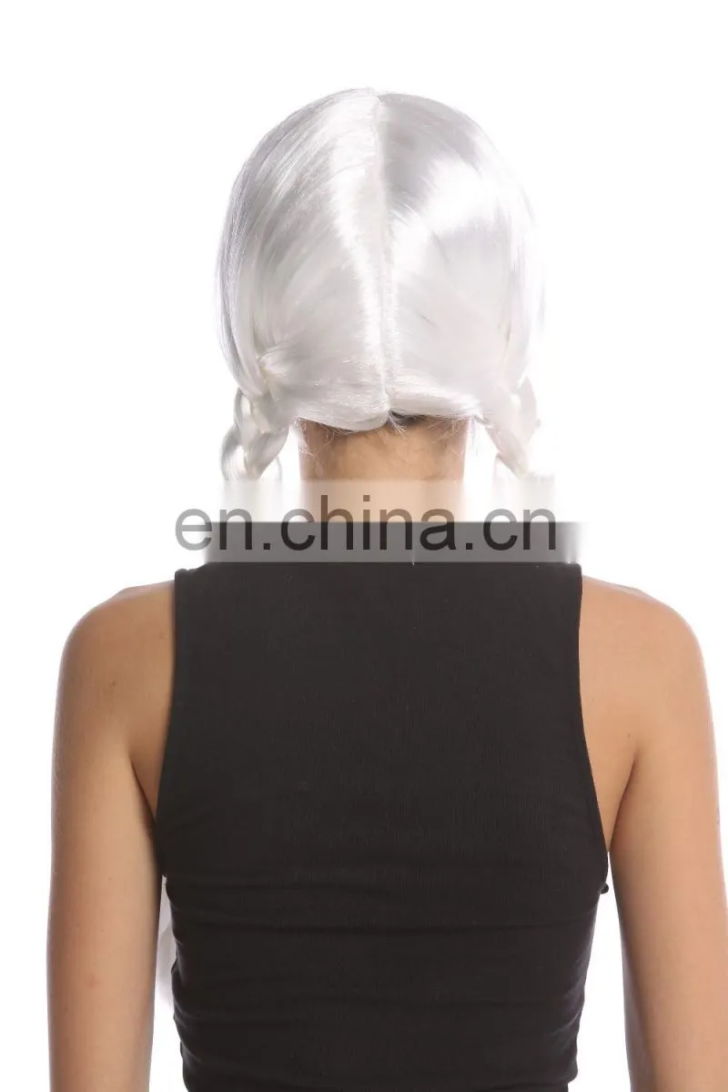 White party wigs with braids P-W215