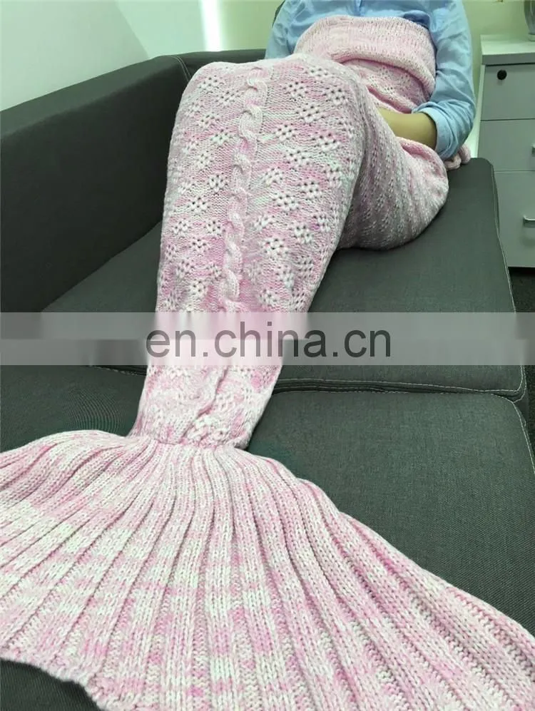 2017 solid colors christmas sales Mermaid blanket/mermaid tail blanket crochet blankets for winter
