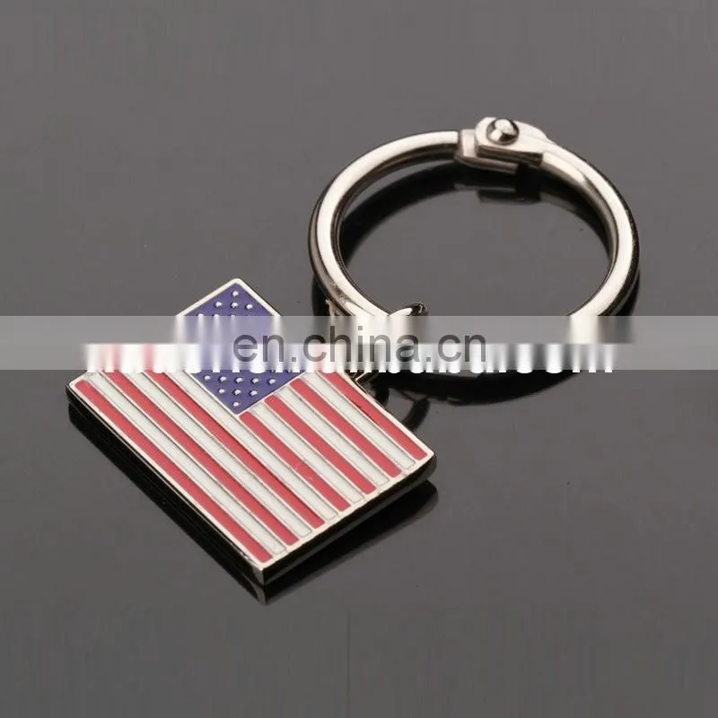 2017 customized country flag metal keychain American flag keychain