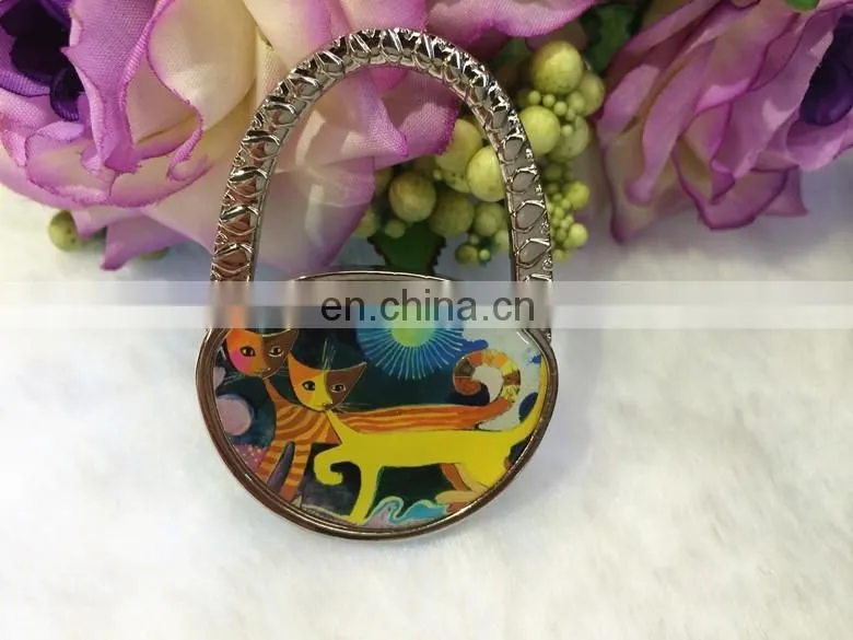 Cat print foldable purse bag hanger in bulk