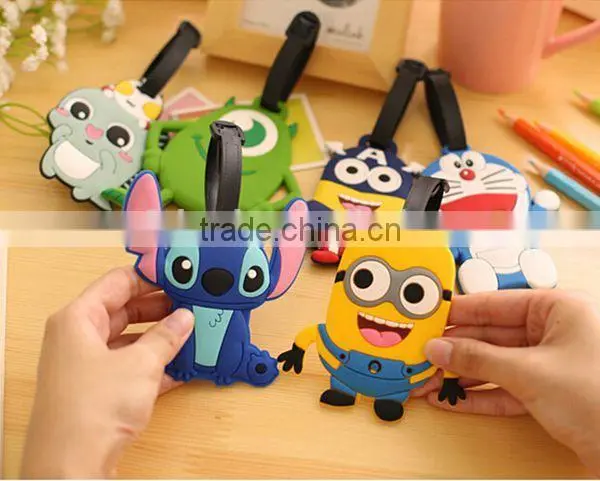 Cute color figure silicone luggage tag